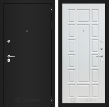 Дверь Лабиринт CLASSIC шагрень черная 12 Белое дерево