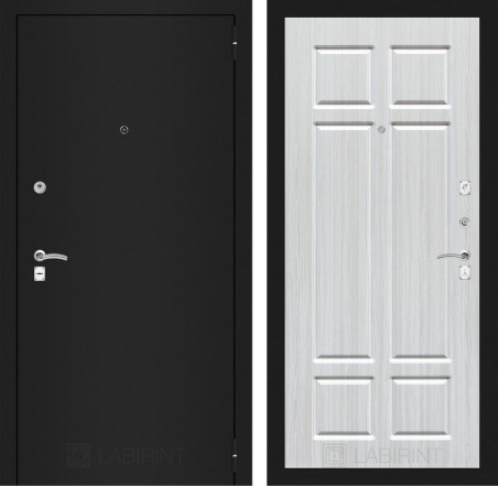 Дверь Лабиринт CLASSIC шагрень черная 08 Кристалл вуд