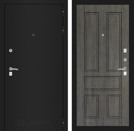 Дверь Лабиринт CLASSIC шагрень черная 10 Дуб филадельфия графит