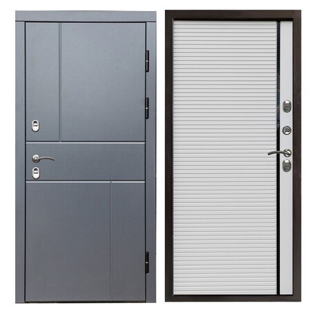 Входная дверь Термо-Дор Сибирь термо премиум Вертикаль grey porte white