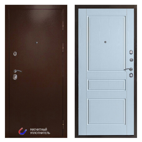 Входная дверь Термо-Дор Техно медь Классика белое дерево