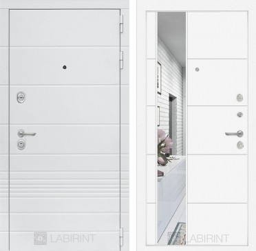 Дверь Лабиринт Трендо с зеркалом 19 Белый софт
